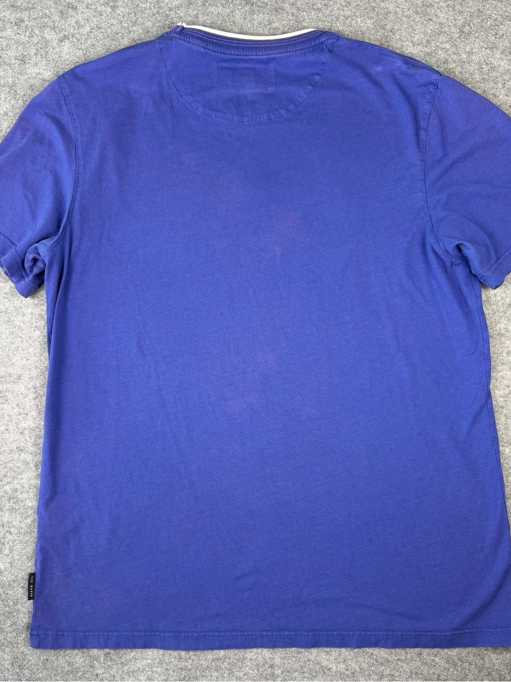 Ted Baker Slim Fit Crew Neck T‑Shirt Men’s 3 M Blue Contrast Trim – Flawed - Picture 4 of 7